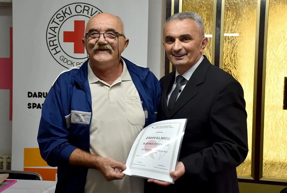 Prigodnom svečanošću i dodjelom priznanja Gradsko društvo Crvenog križa Požega obilježilo Dan dobrovoljnih darivatelja krvi.