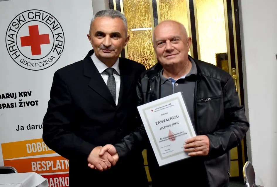 Prigodnom svečanošću i dodjelom priznanja Gradsko društvo Crvenog križa Požega obilježilo Dan dobrovoljnih darivatelja krvi.