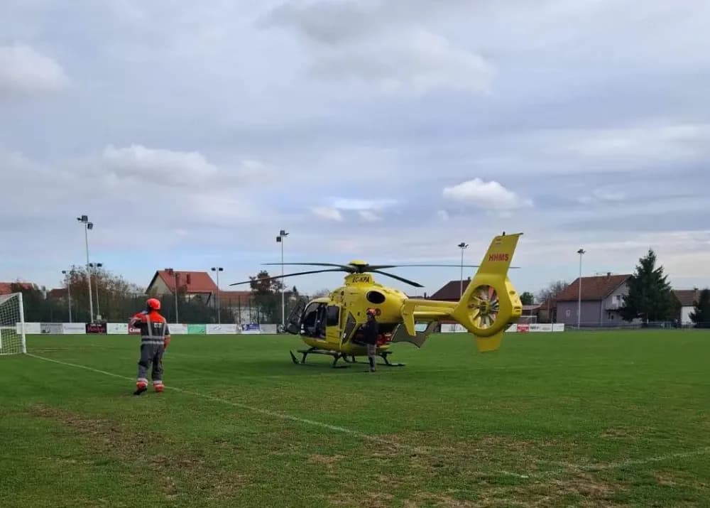 Hitna intervencija u Kaptolu: Muškarac prevezen helikopterom u Osijek