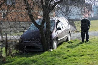 Sletio s kolnika, srušio zid i ogradu i zabio se u višnju (foto)