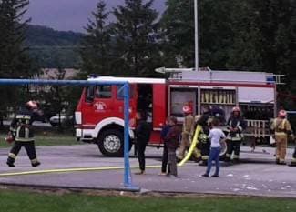 Velički vatrogasci gasili požar u školskoj kotlovnici