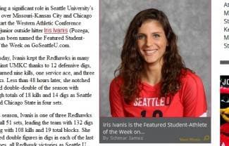 Iris Ivaniš izabrana za sportašicu tjedna na sveučilištu u Seattleu
