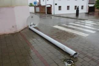 Pao rasvjetni stup na Trgu Matka Peića