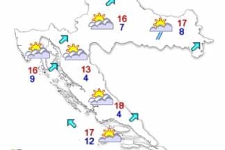 Umjereno do pretežno oblačno