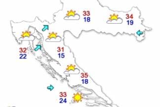 Temperature danas idu i do 34 °C