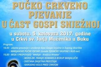 Crkveno pučko pjevanje u čast Gospi Snježnoj u Buku
