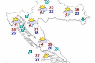 I danas visoke temperature, no do kraja dana mogući pljuskovi