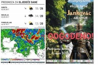 Zbog loših vremenskih neprilika odgođen Viteški turnir na Jankovcu