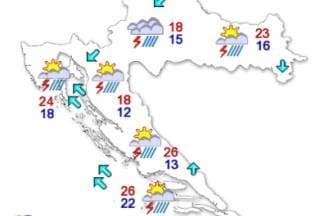 Promjenjibvo, pretežno oblačno i kišovito vrijeme