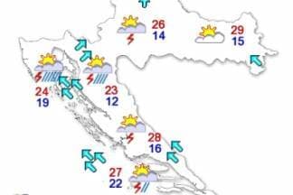 Sunčano i toplo, temperature do 29 °C