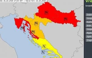 Crvena uzbuna: ¨Moguća je velika šteta i nezgode opasne po život¨