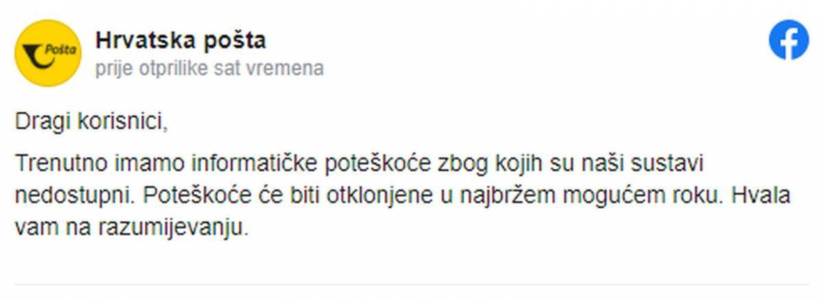 Šalteri u poštama ne rade, evo što je razlog