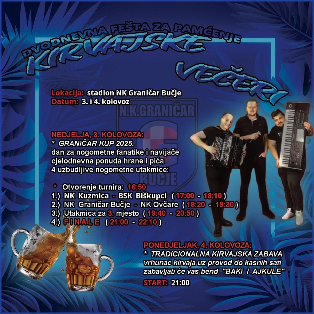 U Bučju na nogometnome stadionu: 13. Graničar kup i predkirvajska zabava uz Baki i ajkule