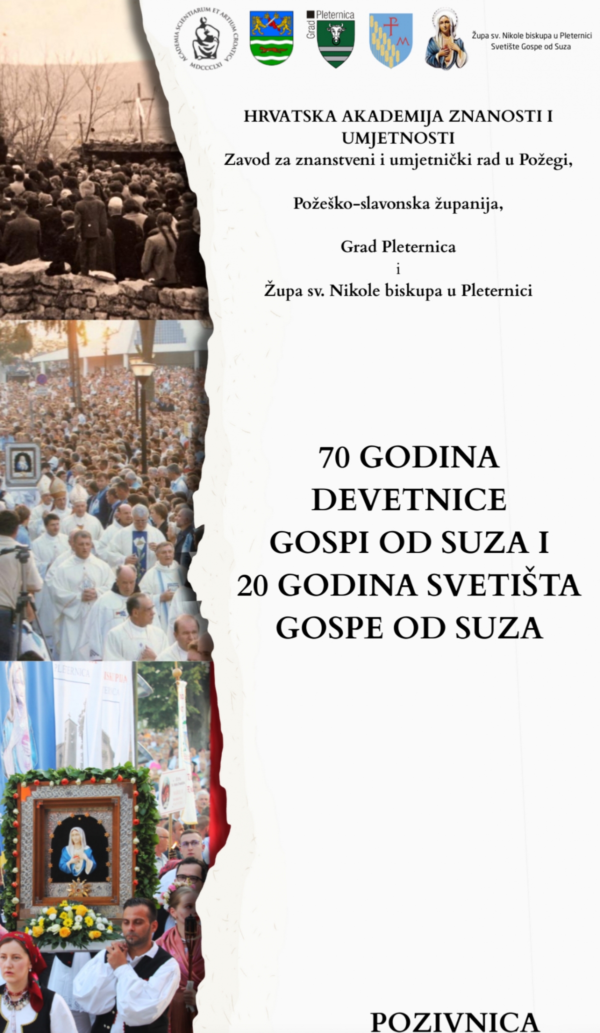 Dvostruki jubilej pleterničkog svetišta: „70 godina štovanja Gospe od Suza i 20 godina od proglašenja svetištem“