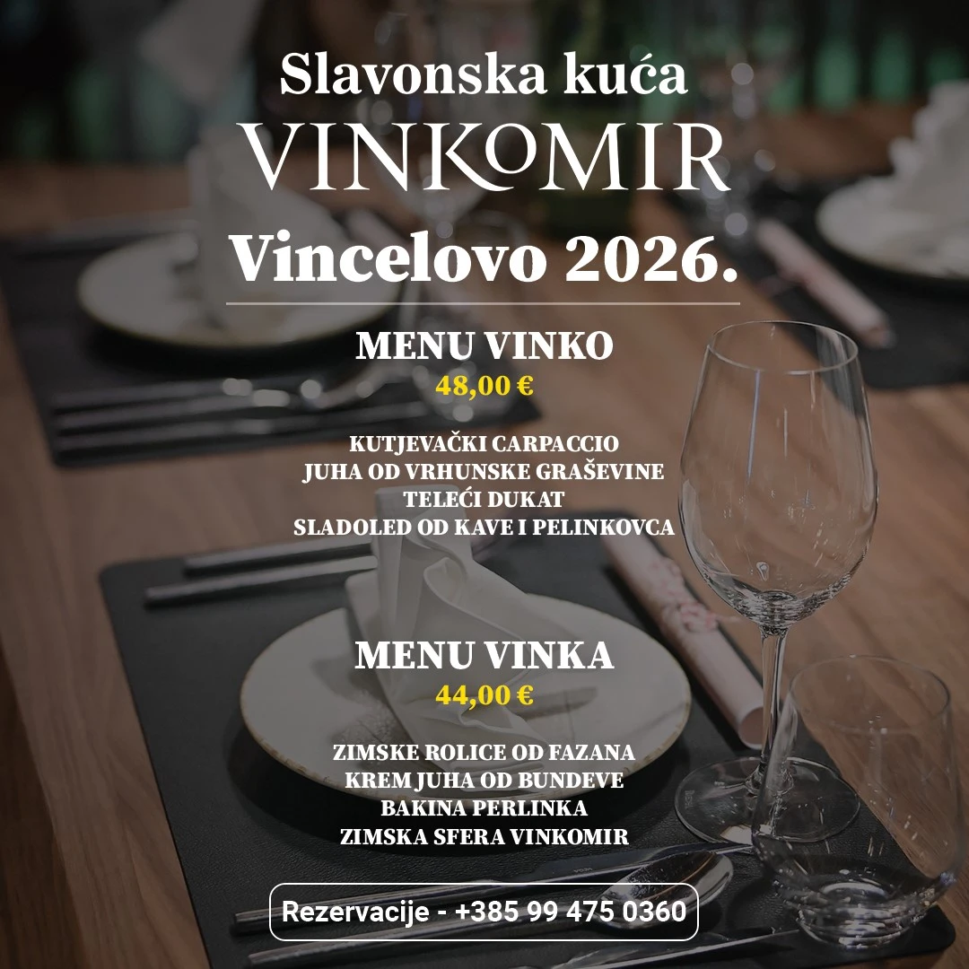 VINCELOVO 2026. U RESTORANU SLAVONSKA KUĆA VINKOMIR