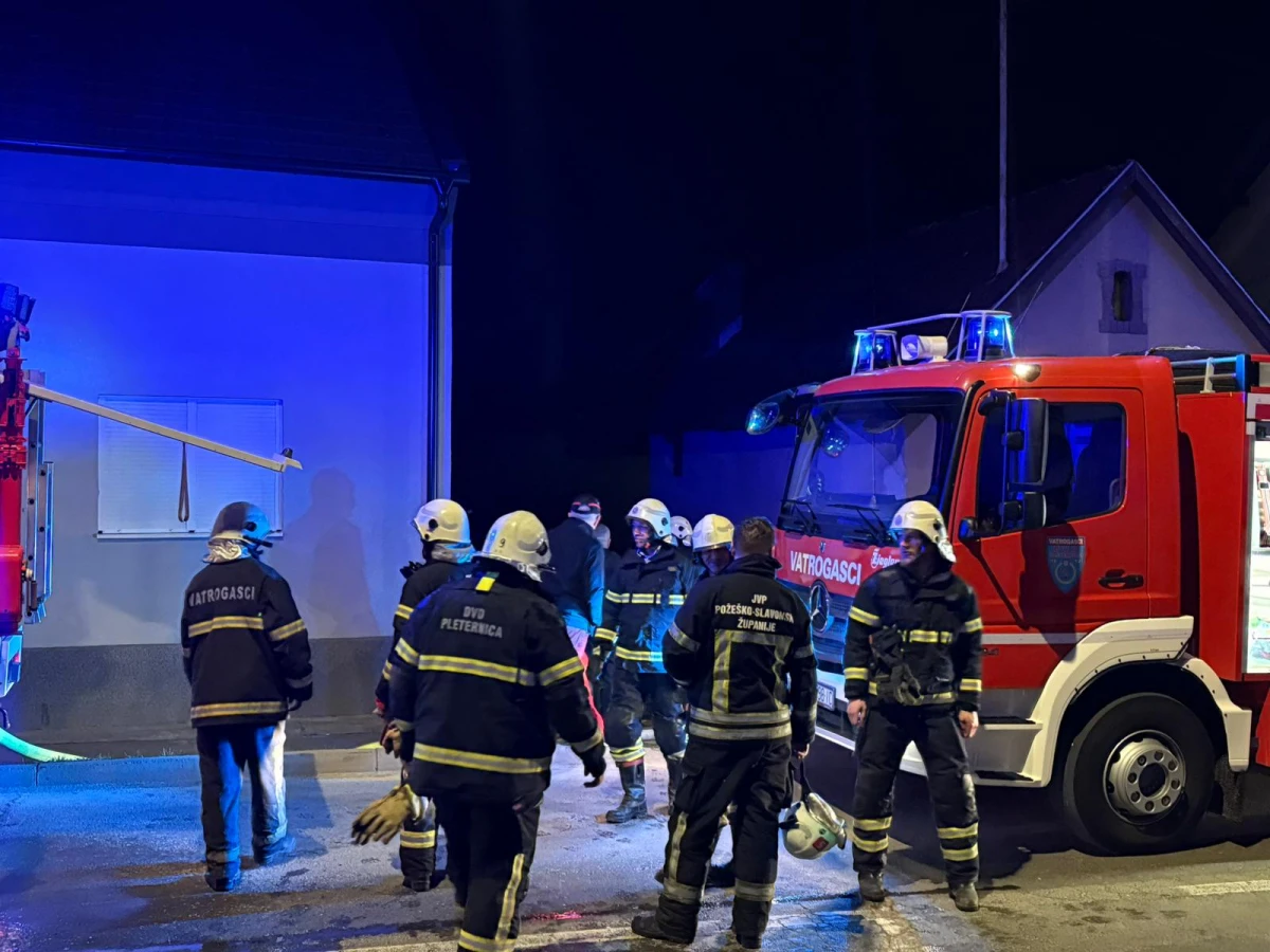 Požar u Pleternici: Gorjelo krovište obiteljske kuće